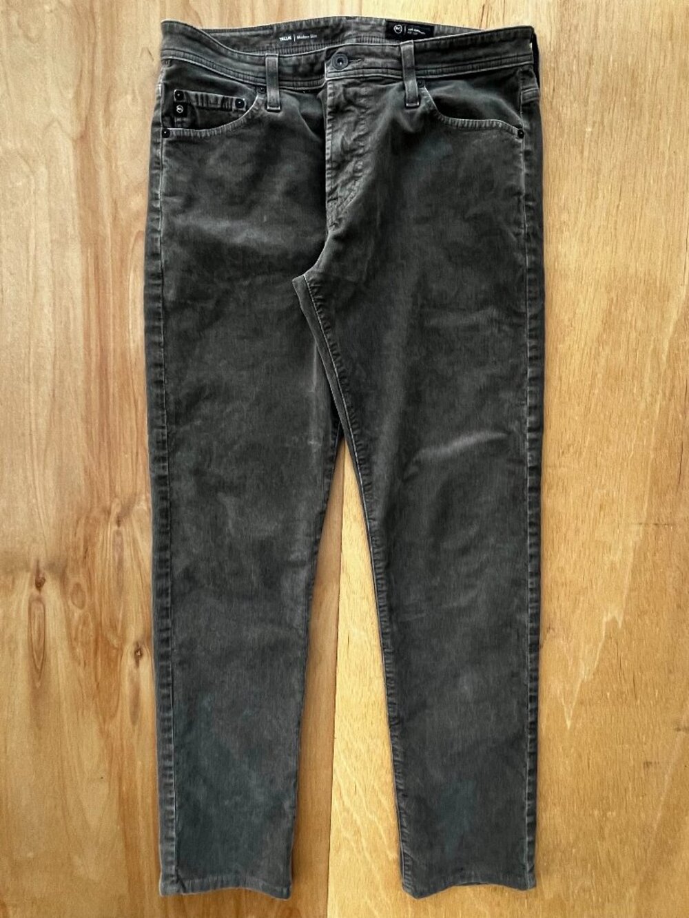 ADRIANO GOLDSCHMIED TELLIS MODERN SLIM CORDUROY JEANS MEN’S sz 32W X 31L Gray